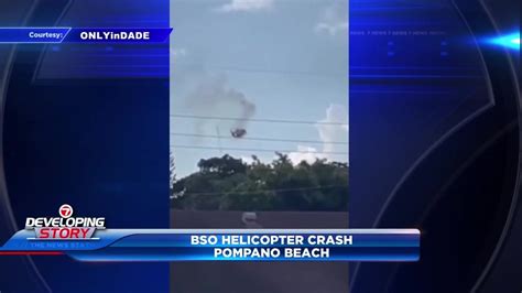 Bso fire rescue helicopter crashes - BROWARD COUNTY, Fla. —. A Broward County, Florida, sheriff's fire rescue helicopter crashed into an apartment complex Monday morning, leaving two people dead and two others injured.